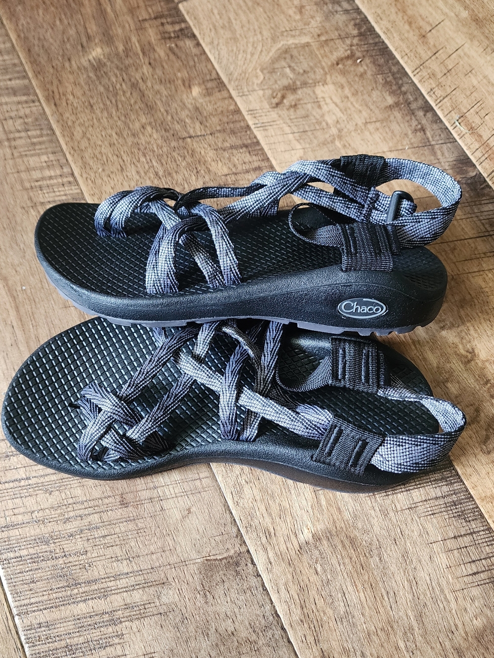 Chaco Women's Z/Cloud Sandals in Black and Gray Size 6